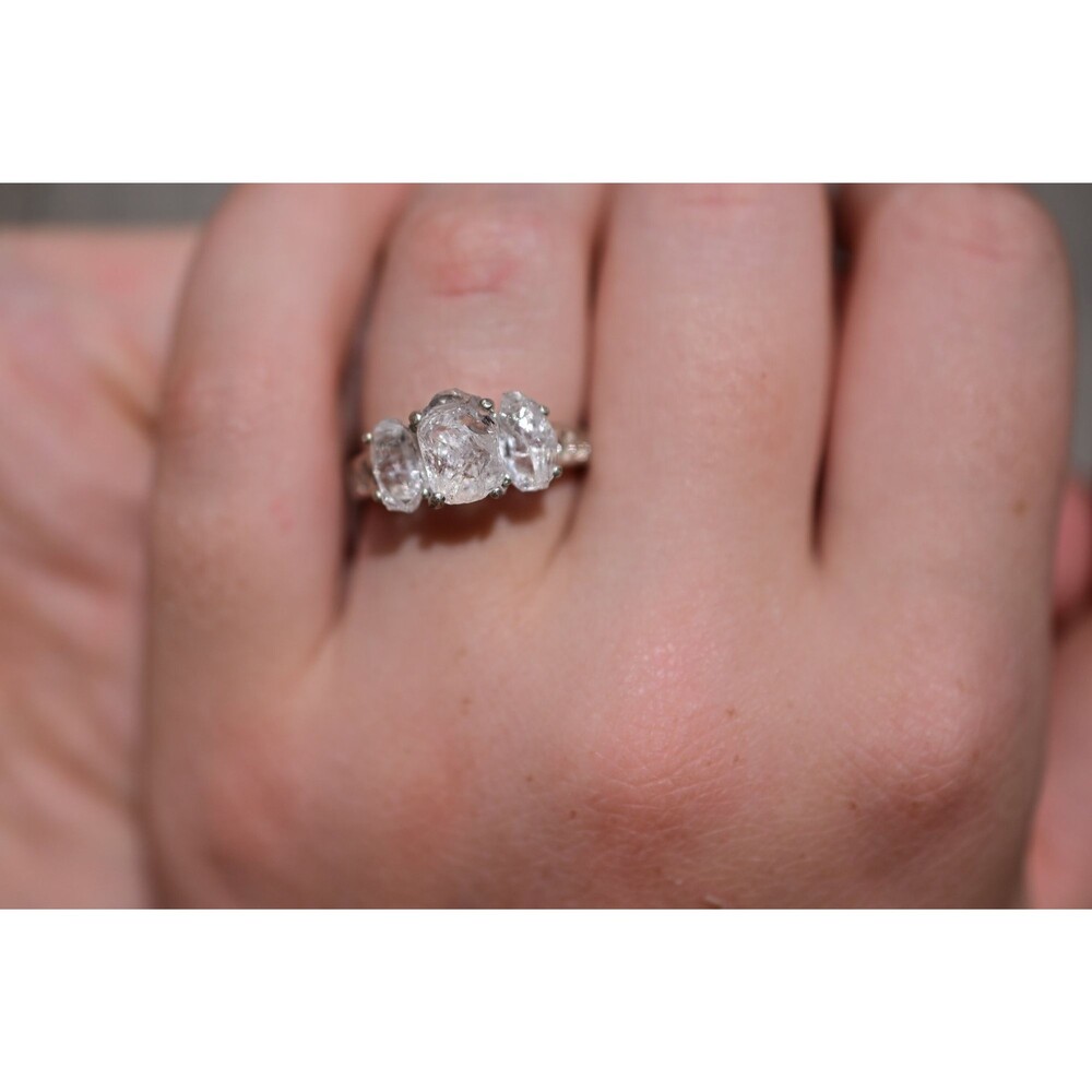 Unique Engagement Ring, Diamond Ring, raw stone ring, Anniversary Ring, Diamond